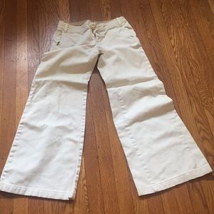 Flared, off-white pants